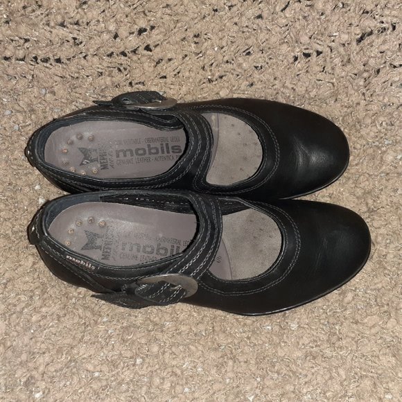 MEPHISTO-Air Relax-Black Leather Mary Janes-Buckle-Size 6.5-Excellent - Picture 6 of 7